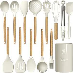 Cooking Utensils Set - 446°F Heat Resistant Silicone Kitchen Utensils
