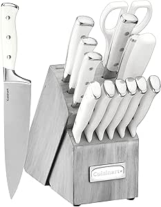 Knife Set with Block, High Carbon Stainless Steel, Forged Triple