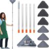 Mop Adjustable Extendable Wall Cleaning Mop Retractable Microfiber Dry and