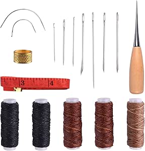 Pcs Leather Craft Hand Stitching Tools with Leather Waxed Thread